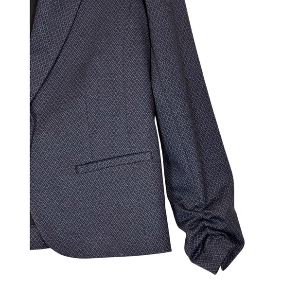 Peace of Cloth Gray Blue Patterned Single Button Stretch Casual Blazer Size 8 - Picture 4 of 9